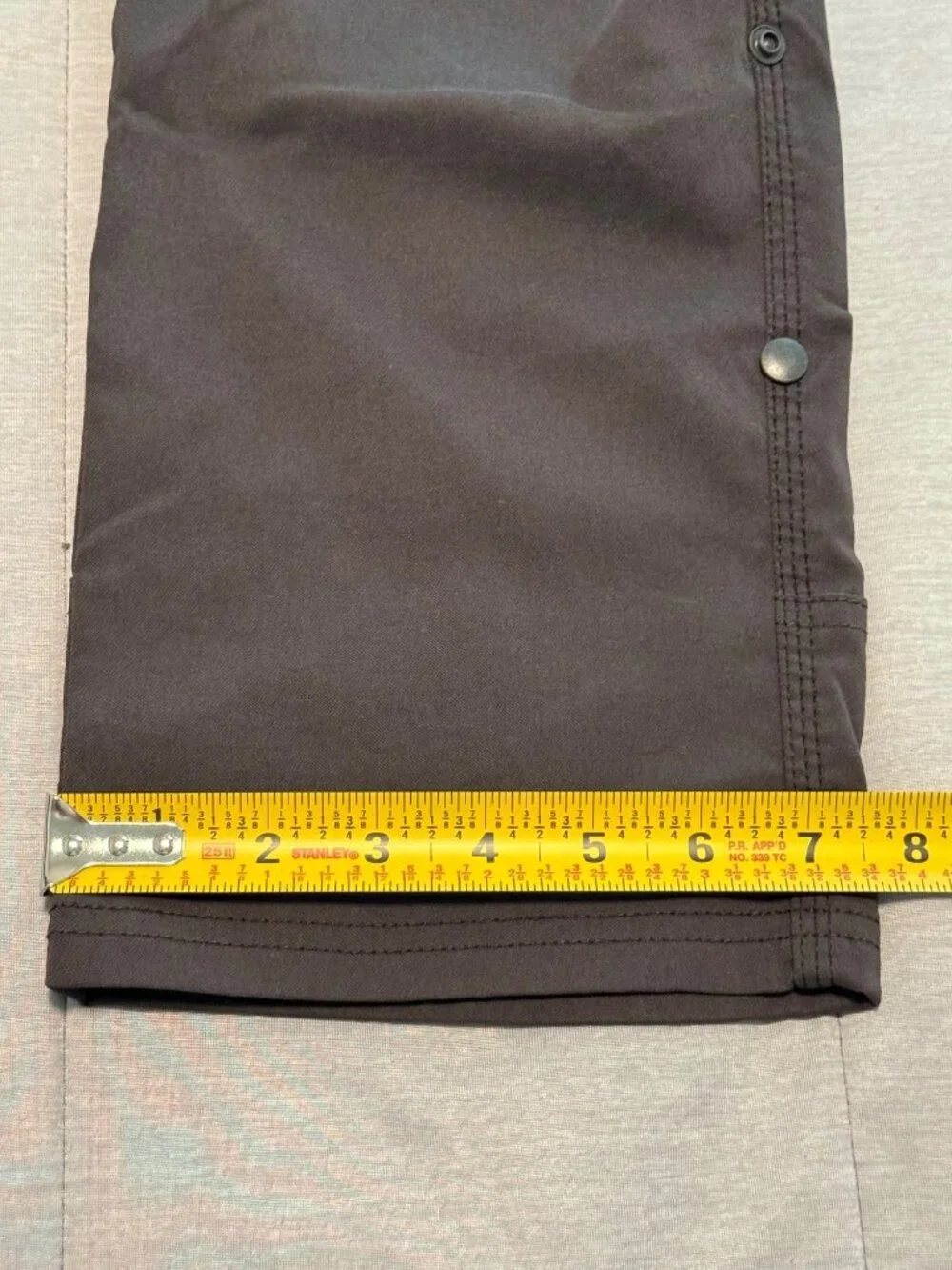 PrAna Breathe Men's Straight Fit Brown Nylon-Blend Convertible Cargo Pants 33X34